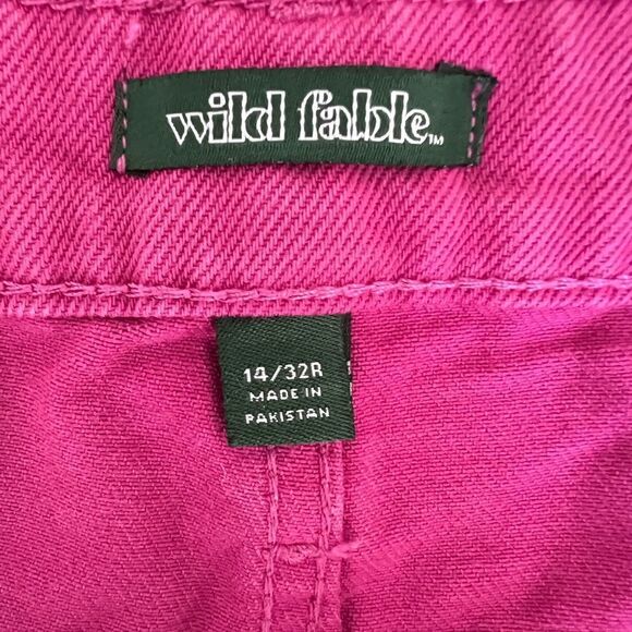 Wild Fable Highest Rise Mom Jean Shorts Size 14/32 Pink Fuchsia Rolled Hem - Picture 5 of 15